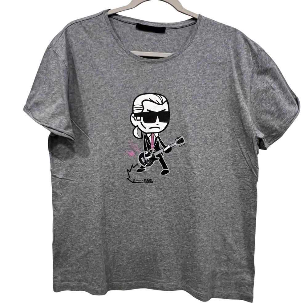 Karl‎ Lagerfeld x Tokidoki Gray Rockstar Guitar Graphic T-Shirt Large  Collab
